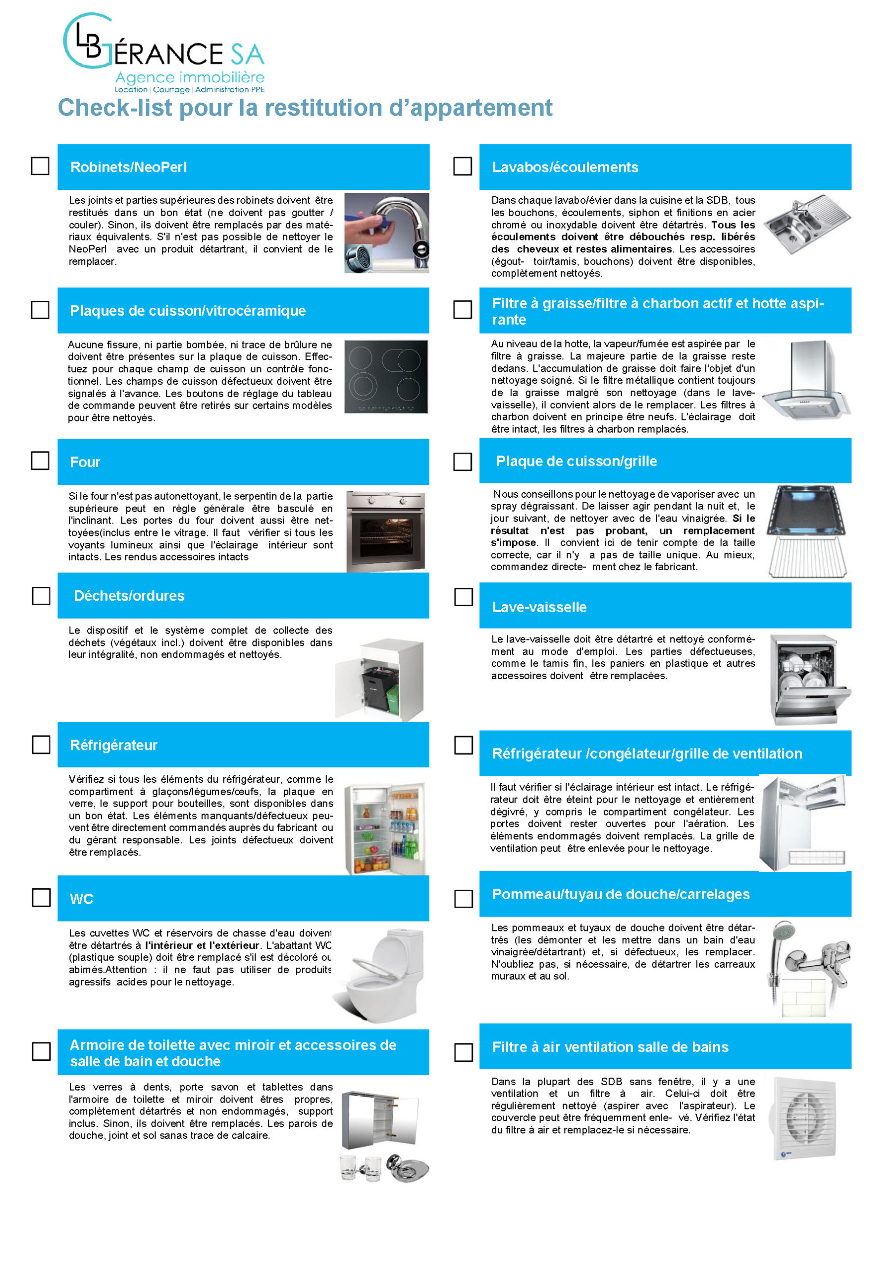 Restitution appartement